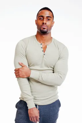 LONG SLEEVE OLIVE HENLEY
