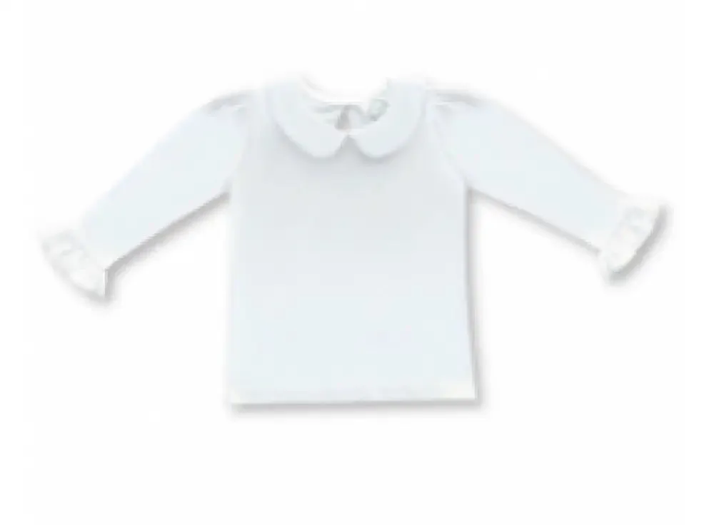 Long Sleeve Ruffle Peter Pan Collar Shirt