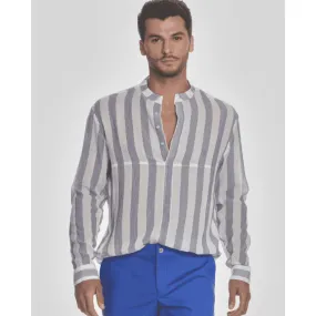 Long-Sleeve Shirt White/Navy Stripe