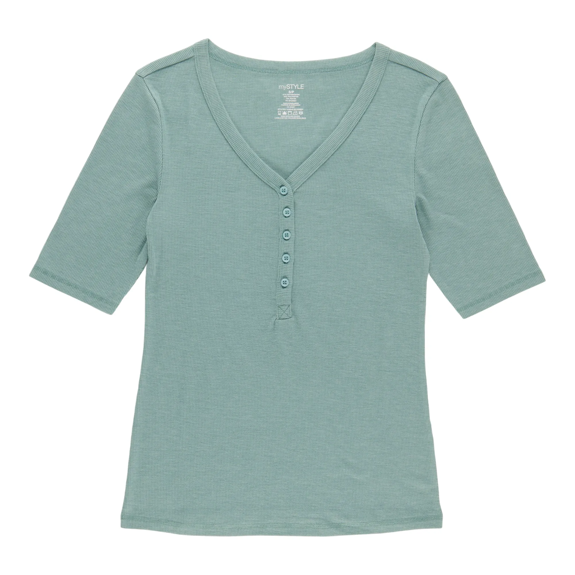 mySTYLE Women's Henley Tee