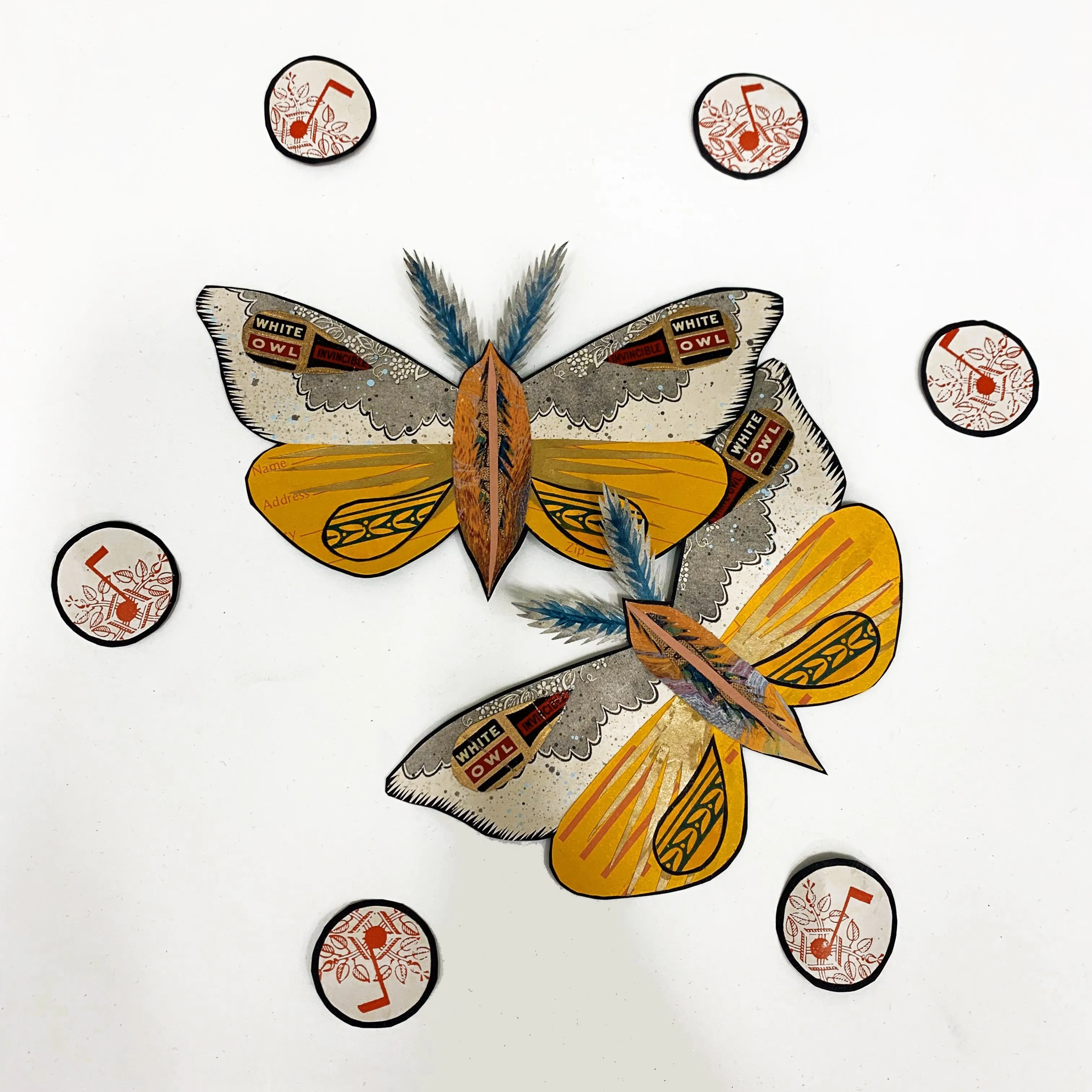 NIGHT WING original paper collage
