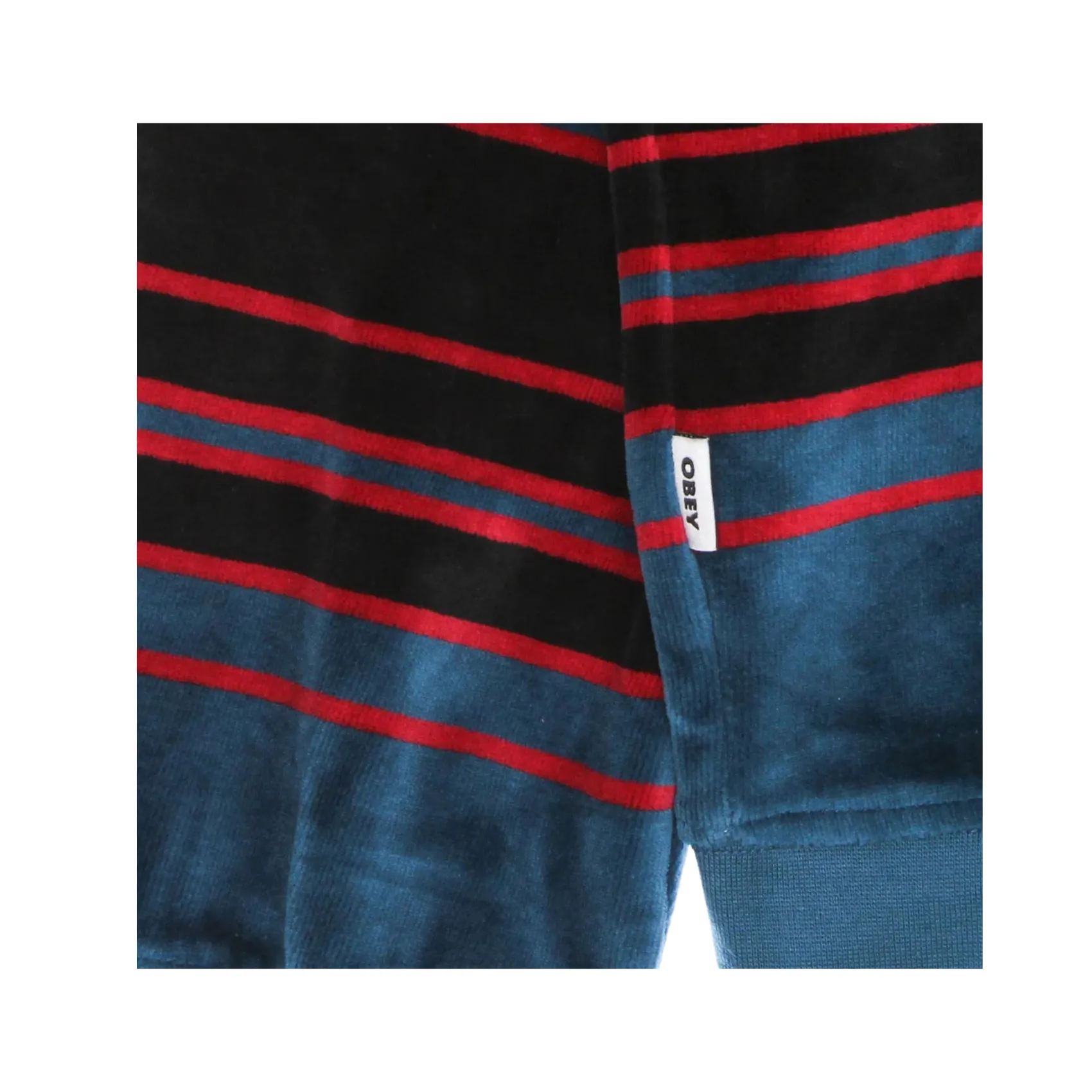 Obey Ronen Velour Sweatshirt - Deep Ocean Multi