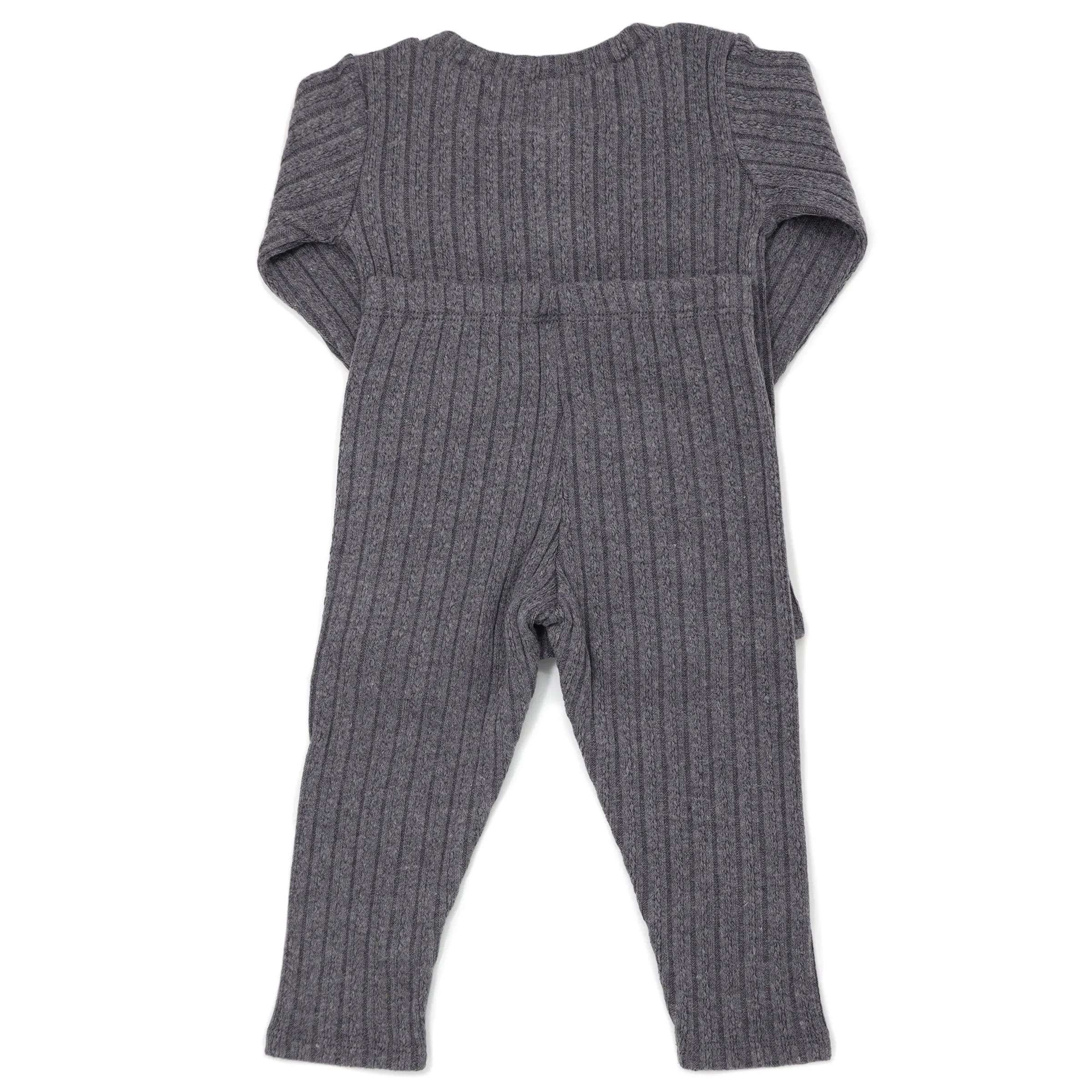 oh baby! Cable Pocket Henley Set - Pepper