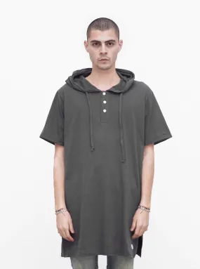 Oversized Kurta Hoodie in Gunmetal Gray