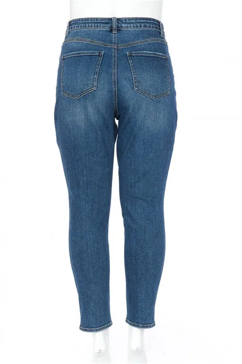 PLUS SIZE BASIC BLOWN OUT KNEE MOM JEAN-4-4-3-1