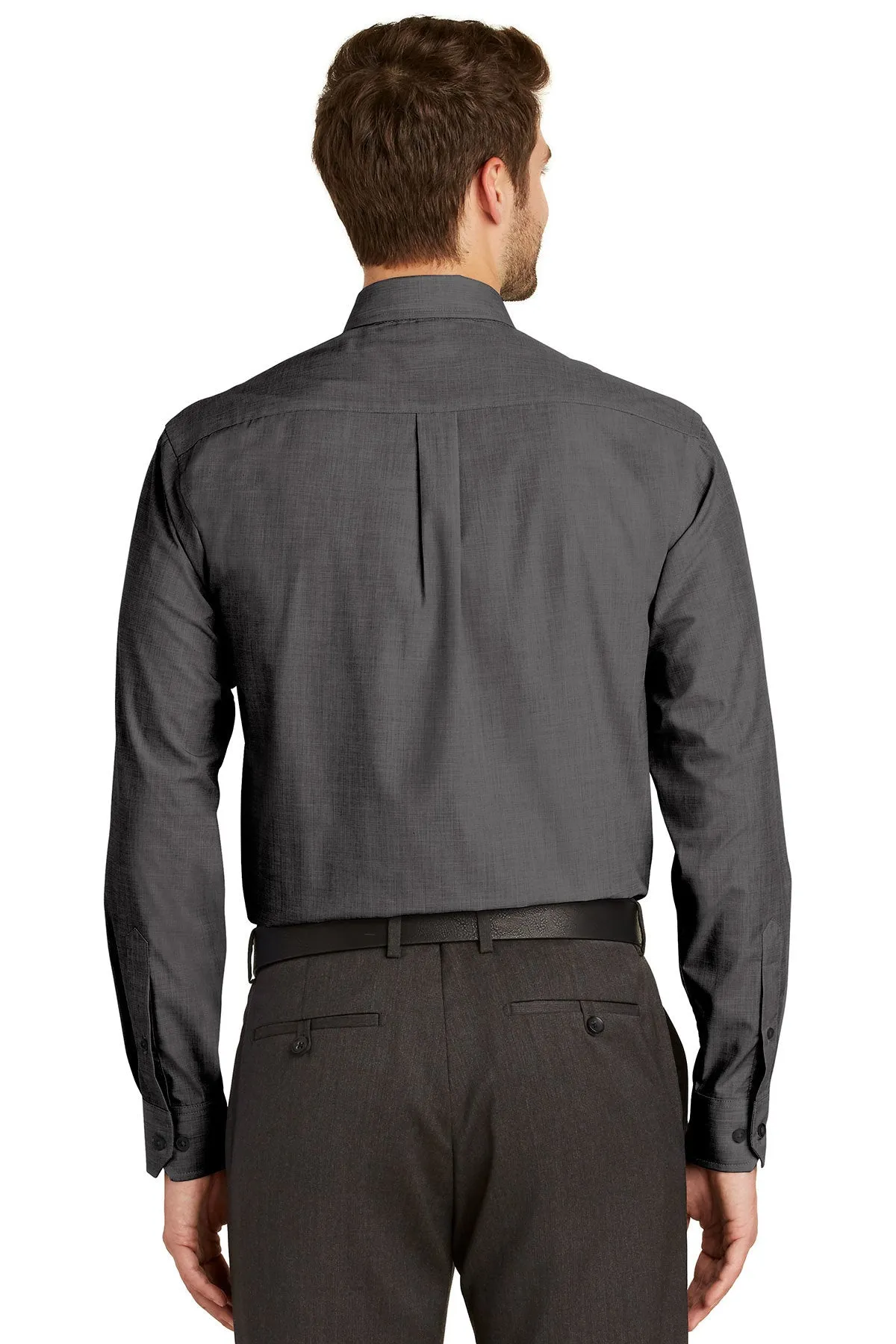 Port Authority Crosshatch Easy Care Custom Shirts, Soft Black