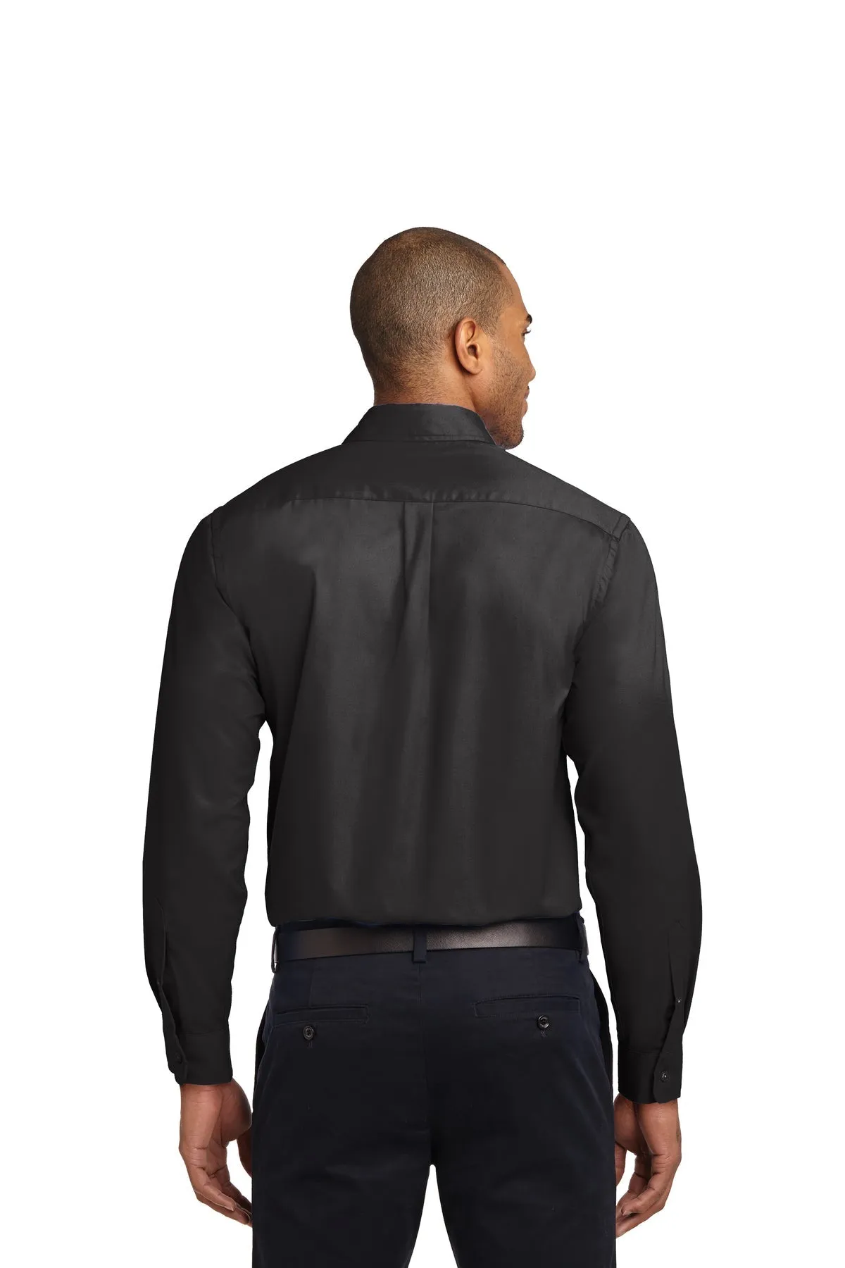 Port Authority Extended Size Easy Care Branded Shirts, Black/ Light Stone