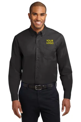 Port Authority Extended Size Easy Care Branded Shirts, Black/ Light Stone