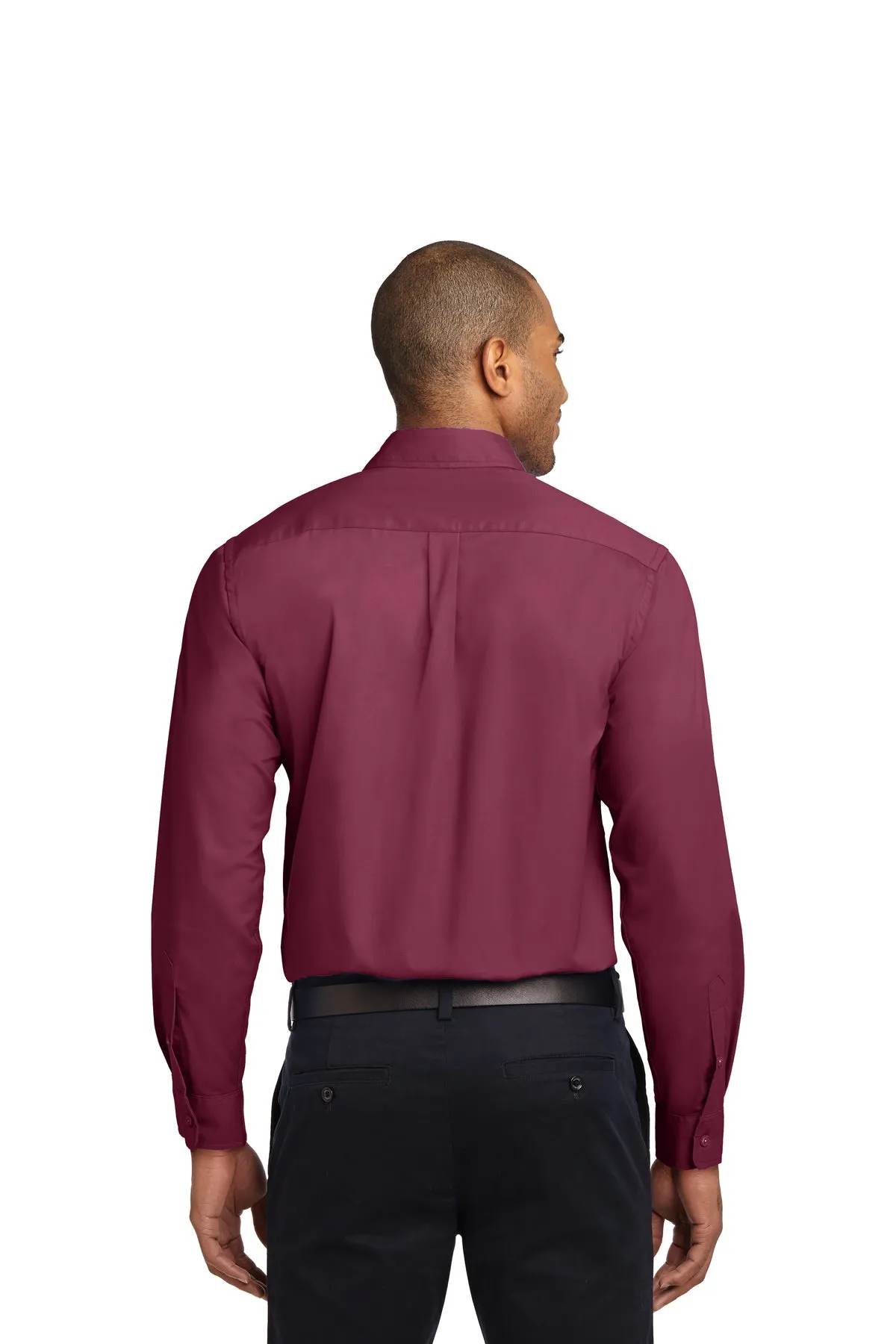 Port Authority Extended Size Easy Care Branded Shirts, Burgundy/Light Stone