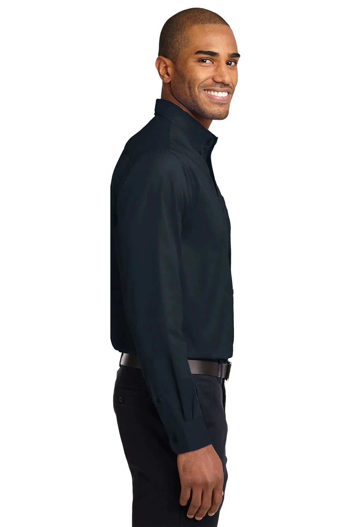 Port Authority Extended Size Easy Care Branded Shirts, Classic Navy/ Light Stone
