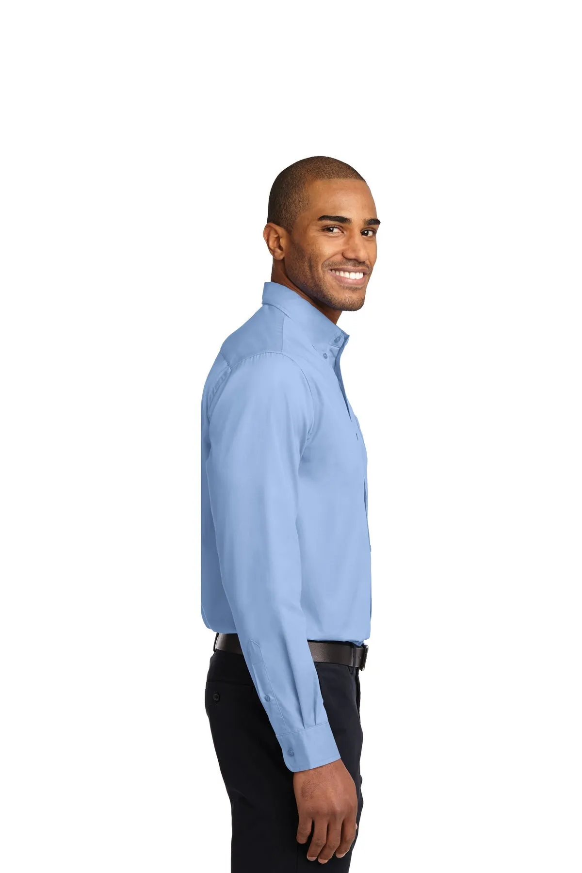 Port Authority Extended Size Easy Care Branded Shirts, Light Blue/Light Stone