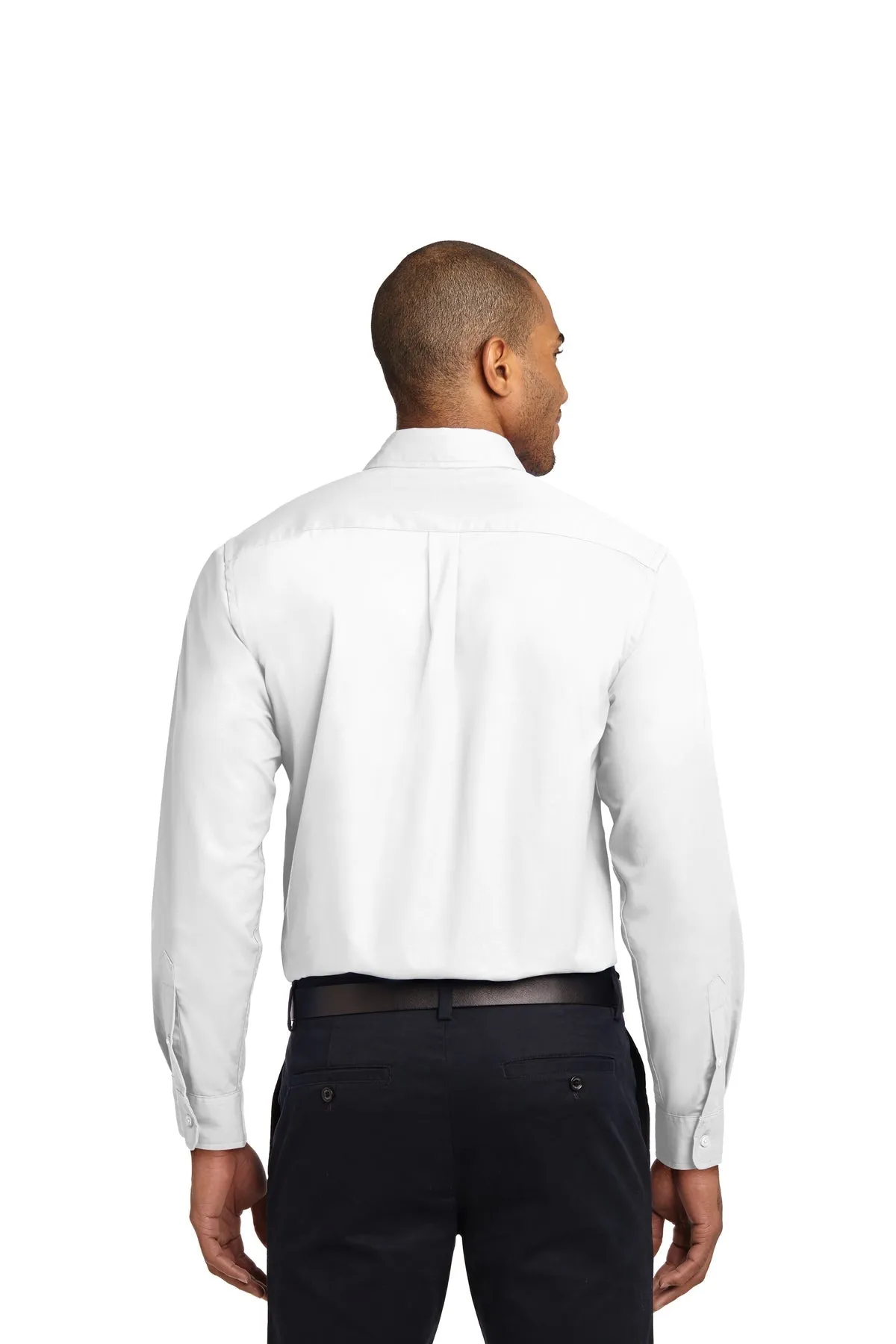 Port Authority Extended Size Easy Care Branded Shirts, White/ Light Stone