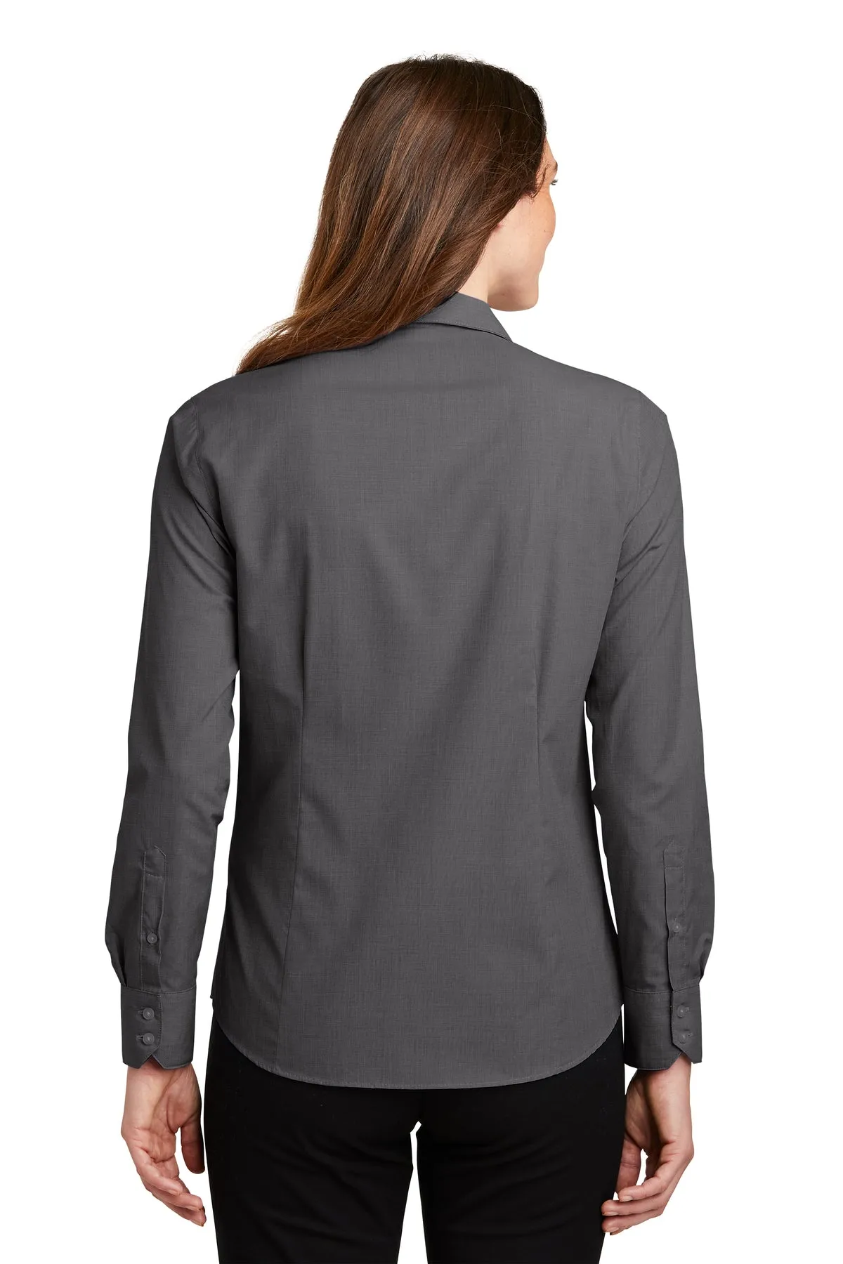 Port Authority Ladies Crosshatch Easy Care Custom Shirts, Soft Black