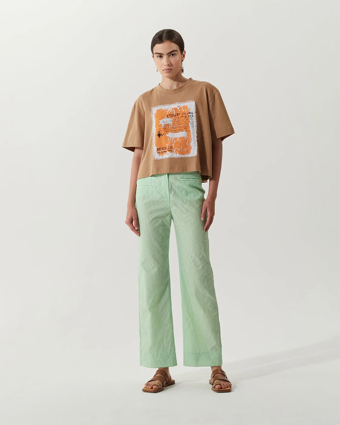 Quinn T-Shirt Organic Cotton Jersey Beige