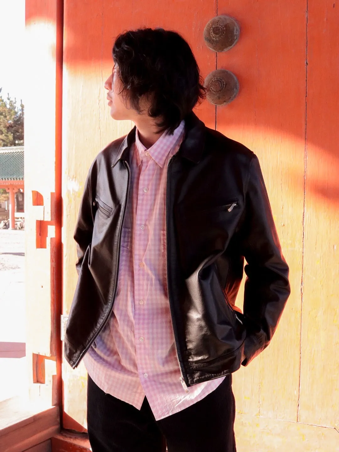 "KYOTO EXCLUSIVE" ROLL UP GINGHAM CHECK SHIRT -SAKURA-