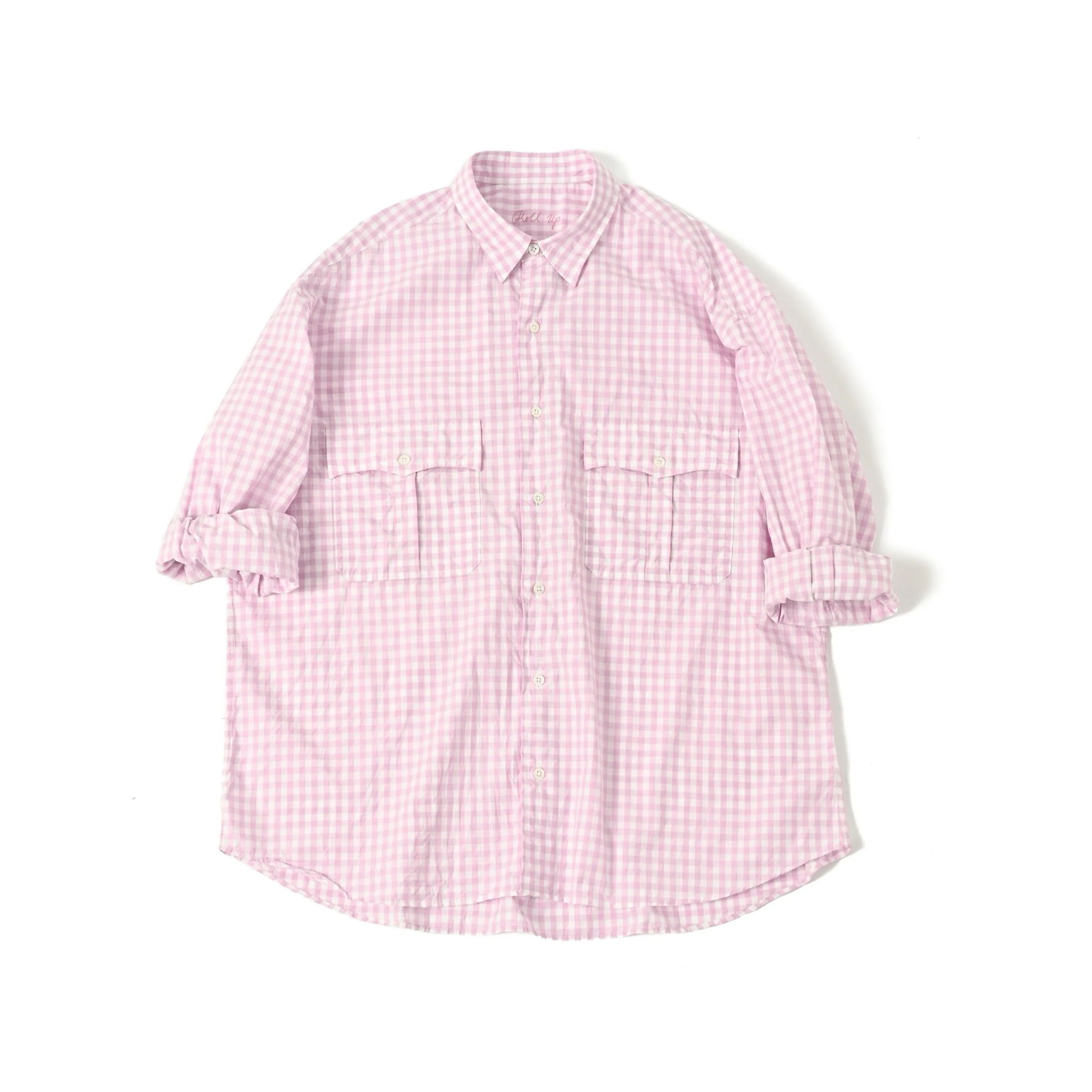 "KYOTO EXCLUSIVE" ROLL UP GINGHAM CHECK SHIRT -SAKURA-