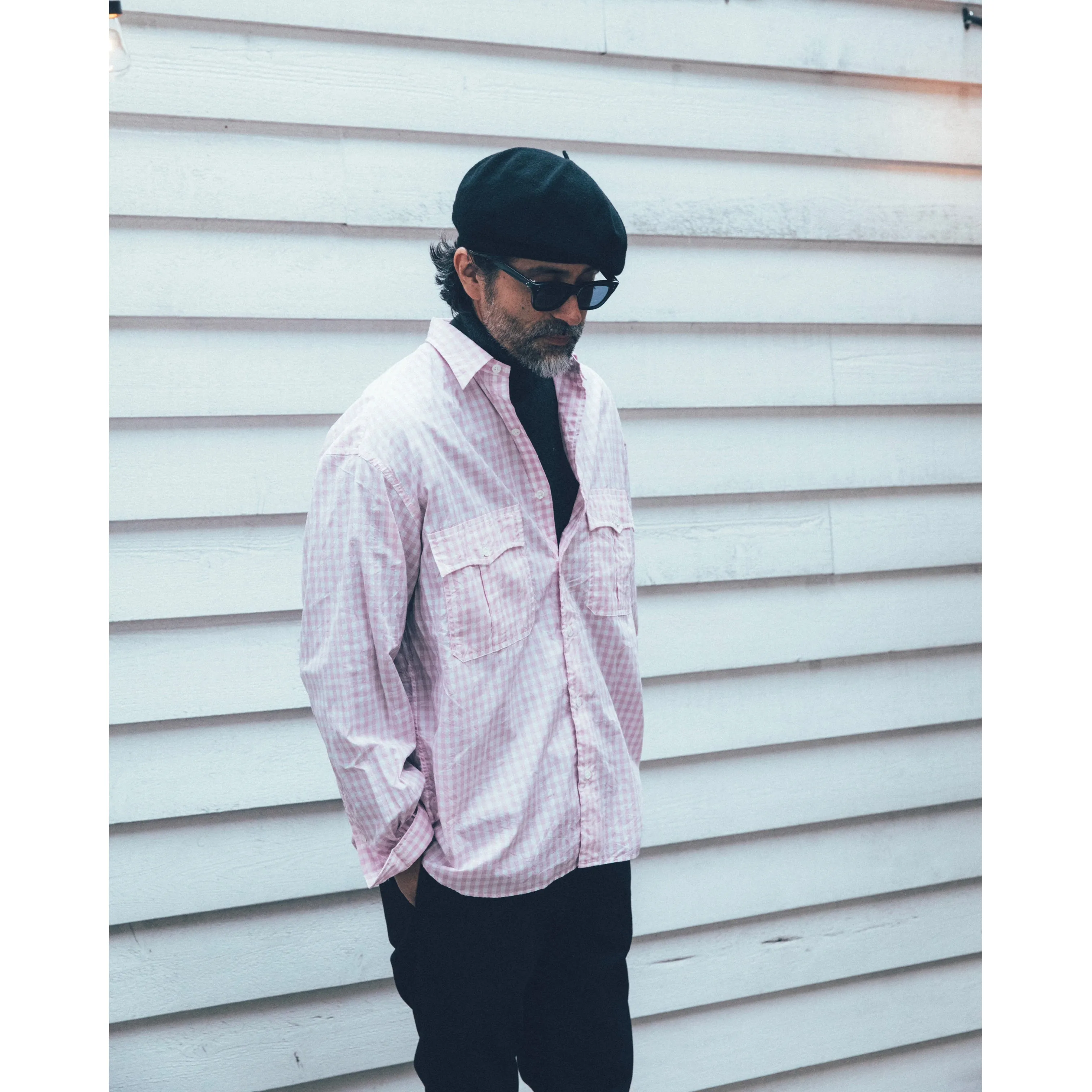 "KYOTO EXCLUSIVE" ROLL UP GINGHAM CHECK SHIRT -SAKURA-