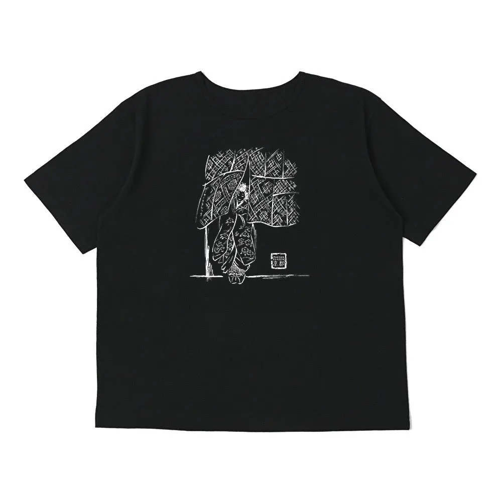 "KYOTO EXCLUSIVE" SUMMER T-SHIRT BLACK -MAIKO-