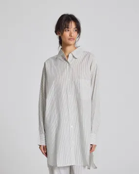 Rosa Shirt Cotton Poplin - Denim Blue Stripe