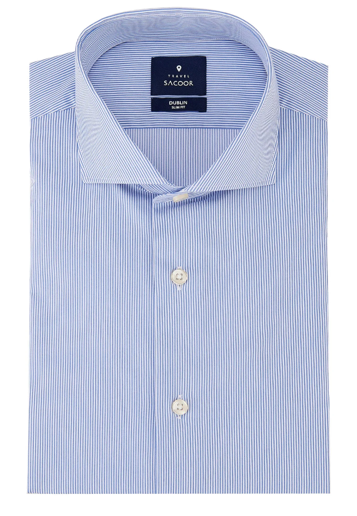 Slim fit COOLMAX thin striped shirt in 120's fabric made of blended cotton
