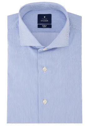 Slim fit COOLMAX thin striped shirt in 120's fabric made of blended cotton