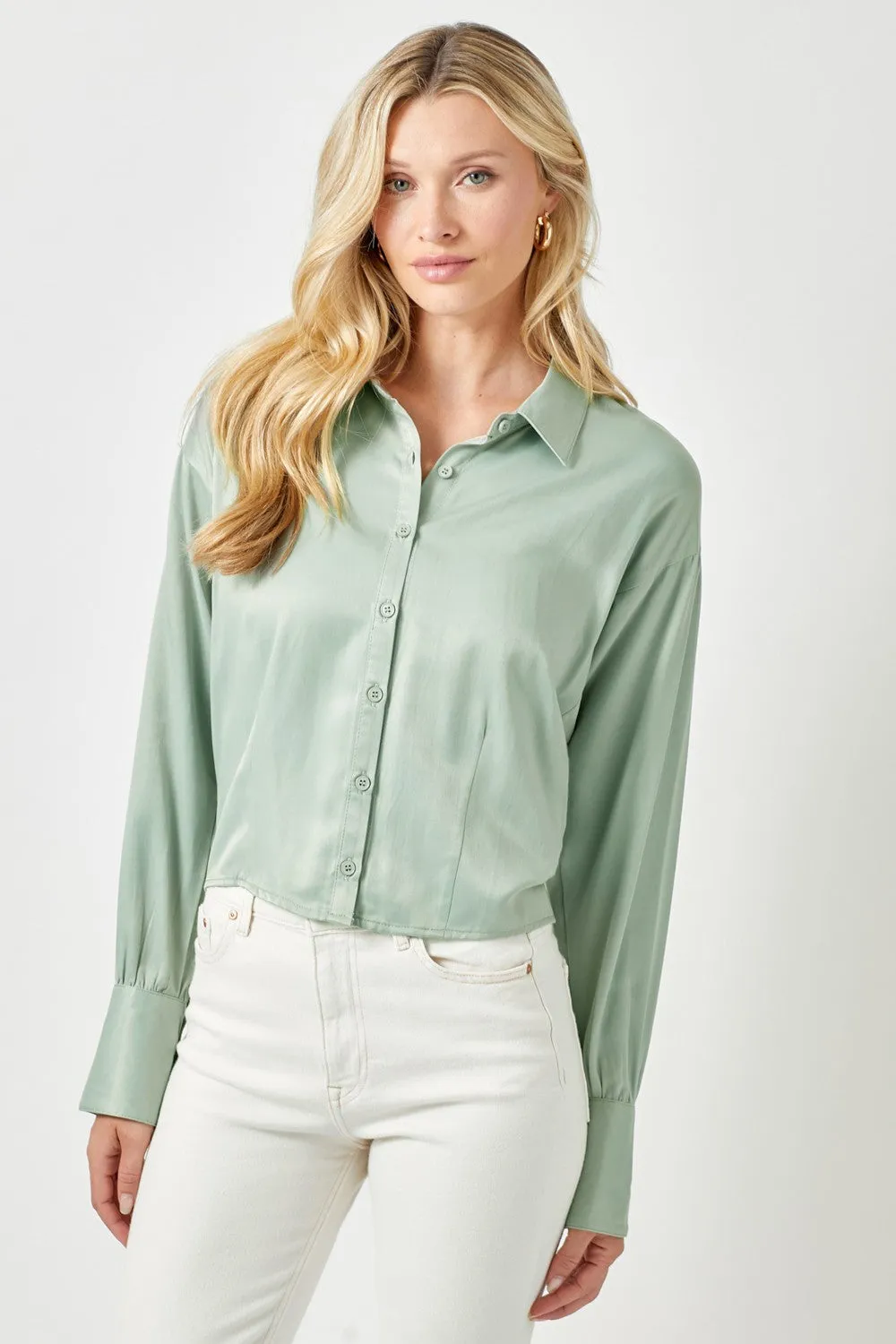 Smocked Back Dollman Sleeve Shirt - Seaform