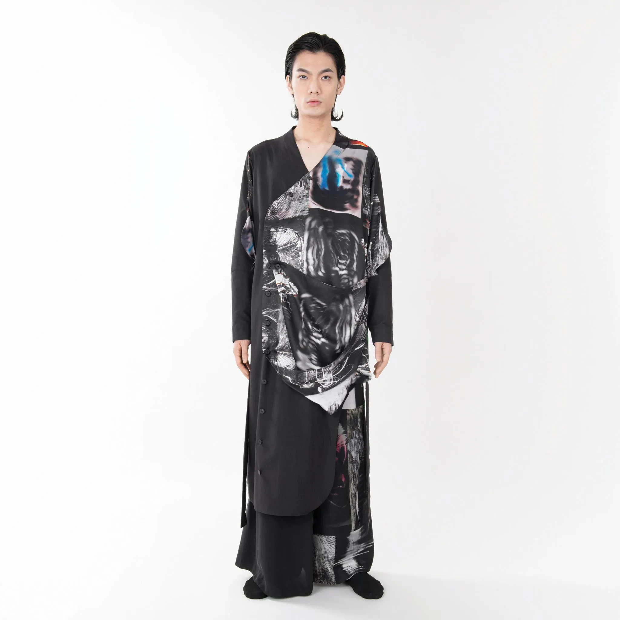 SOUND-WAVE PRINTS LONG SHIRT