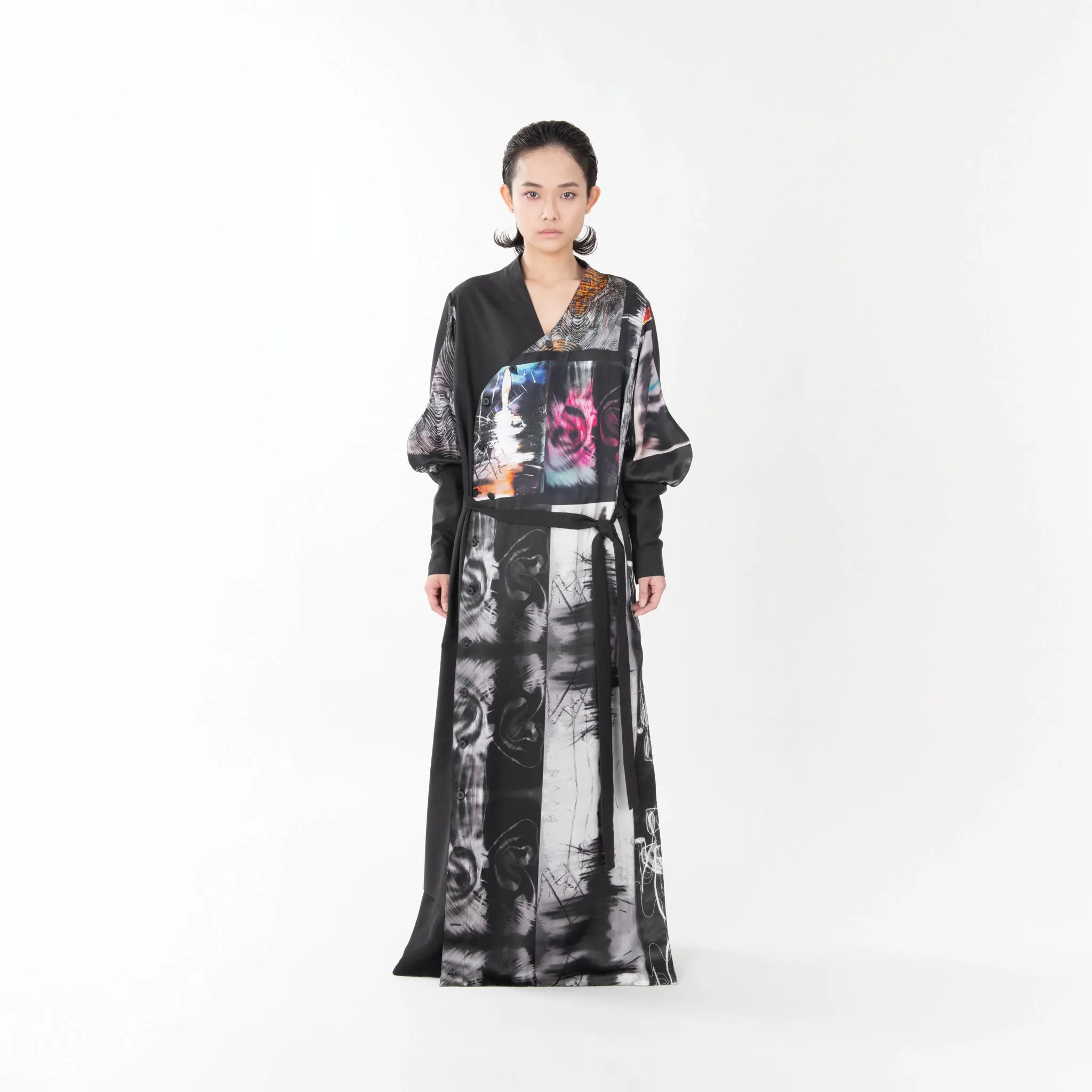 SOUND-WAVE PRINTS LONG SHIRT