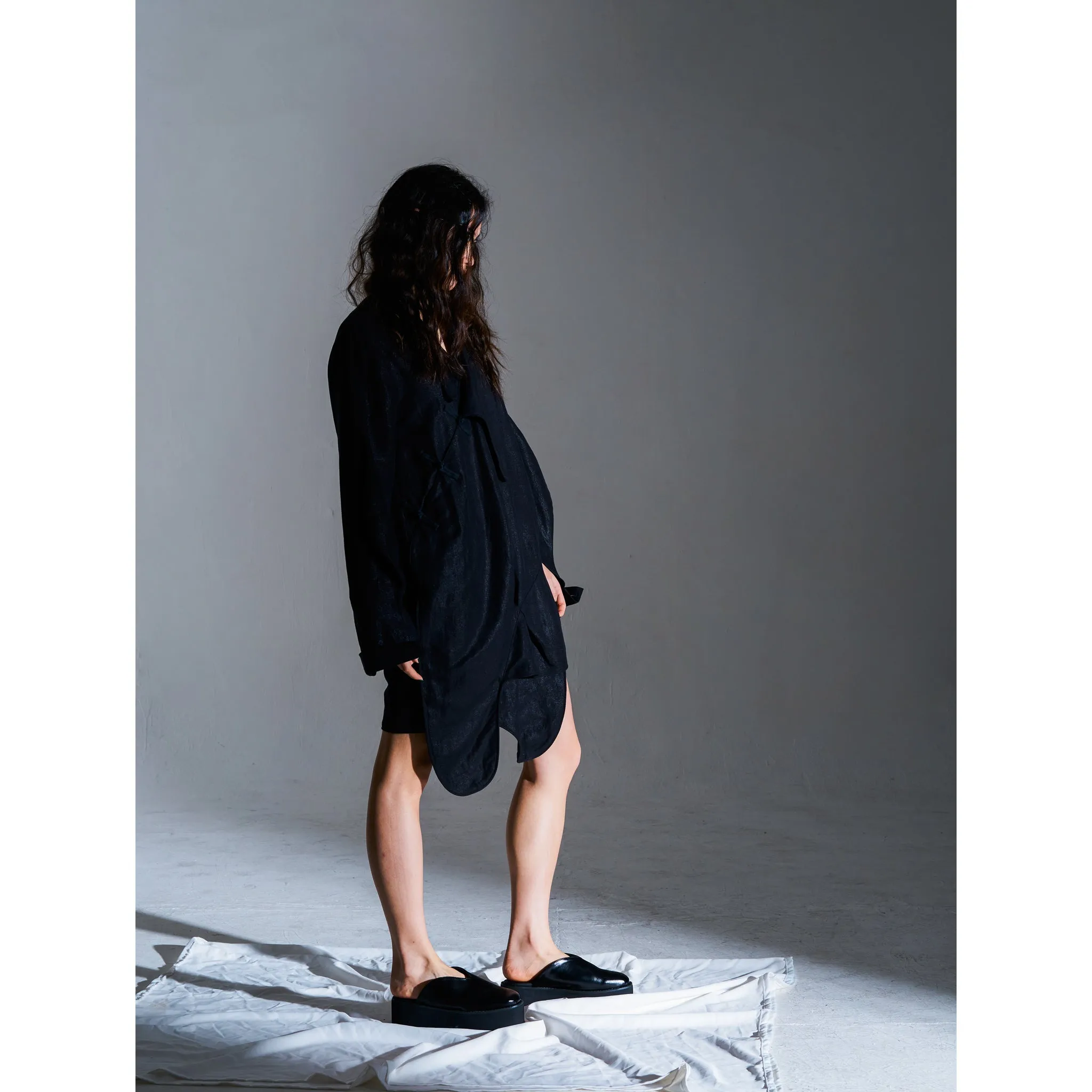 SOUNDWAVE FOIL PRINT LINEN SHIRT