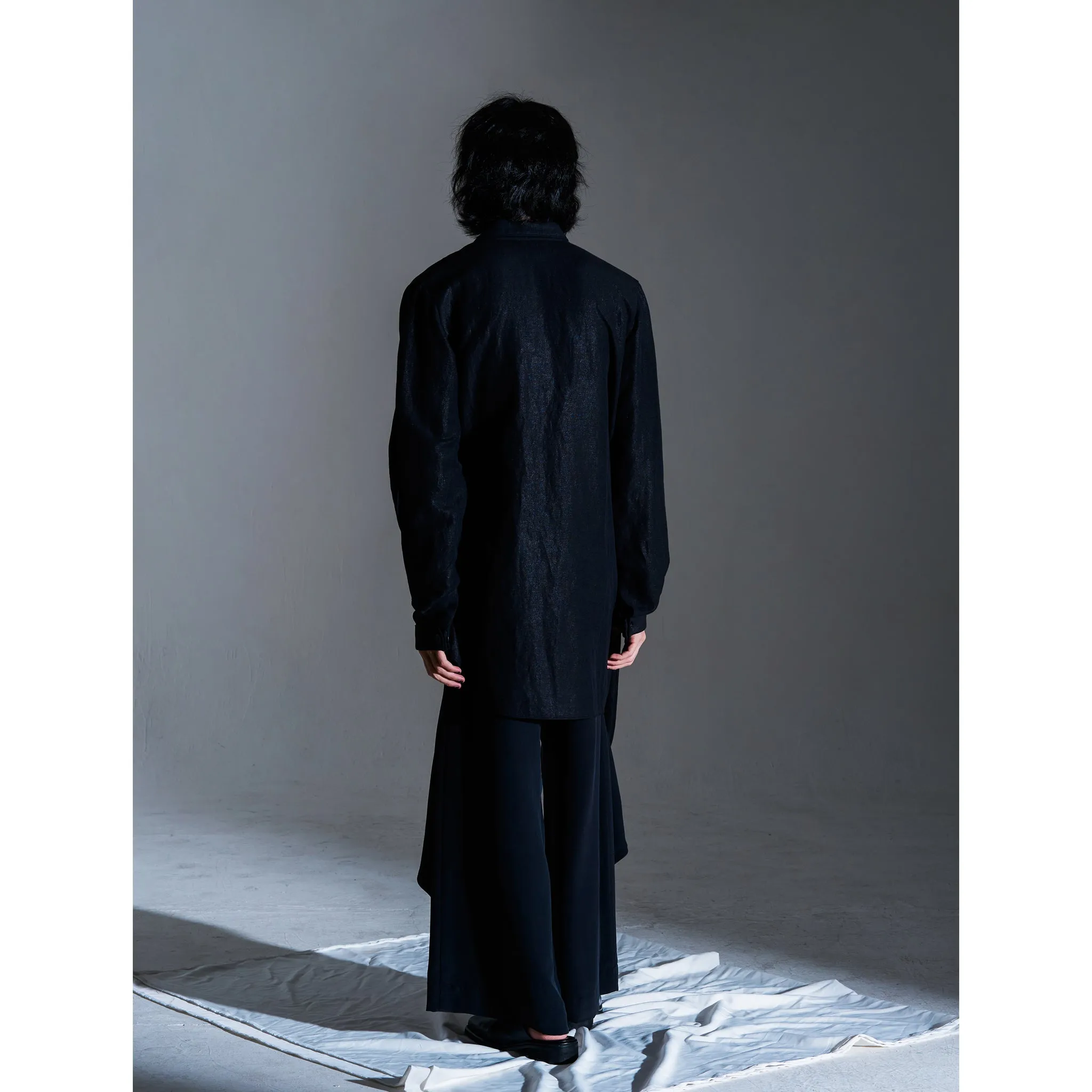 SOUNDWAVE FOIL PRINT LINEN SHIRT
