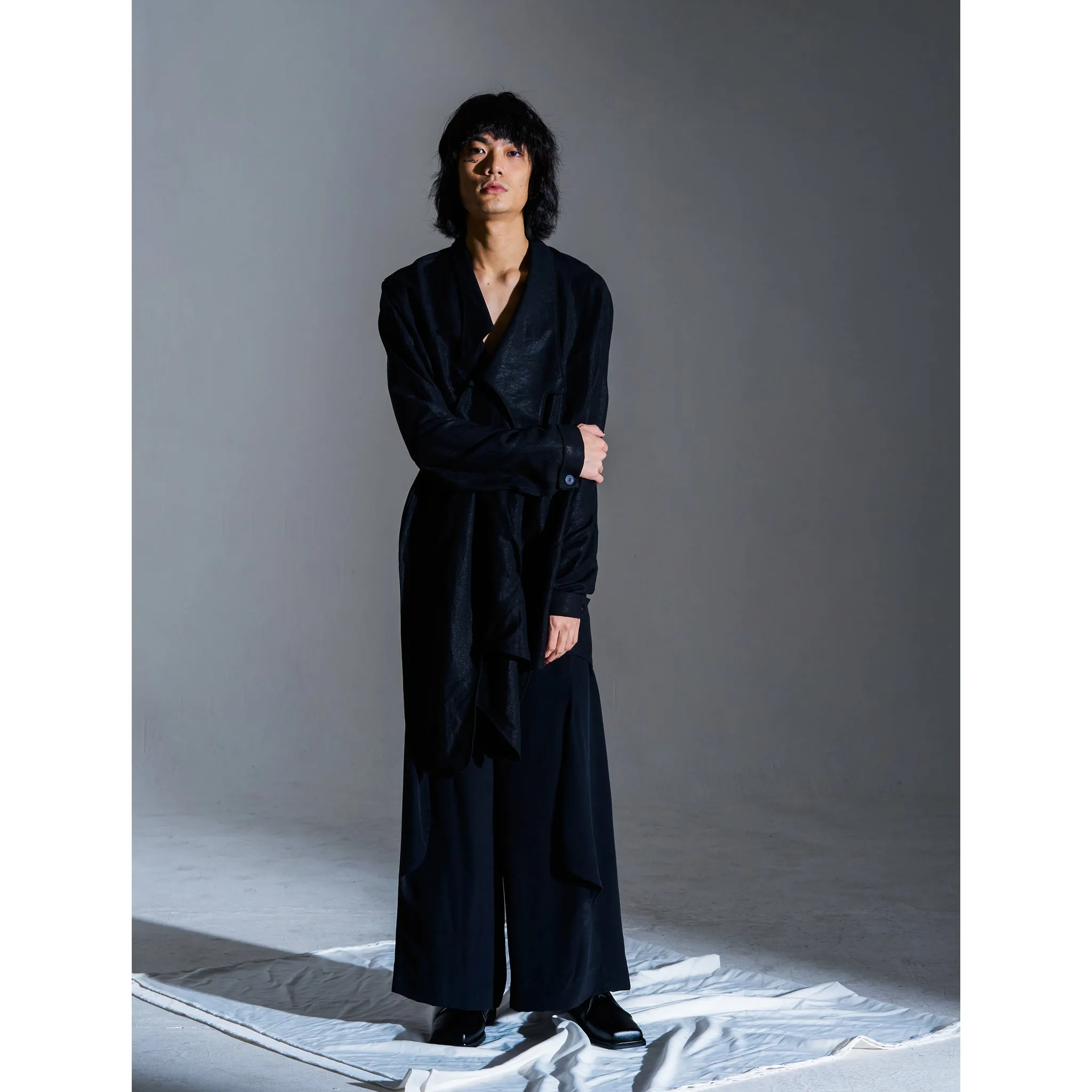 SOUNDWAVE FOIL PRINT LINEN SHIRT