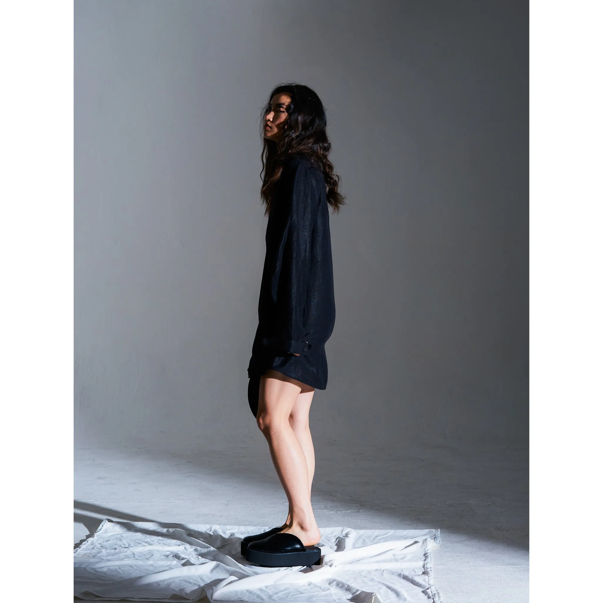 SOUNDWAVE FOIL PRINT LINEN SHIRT