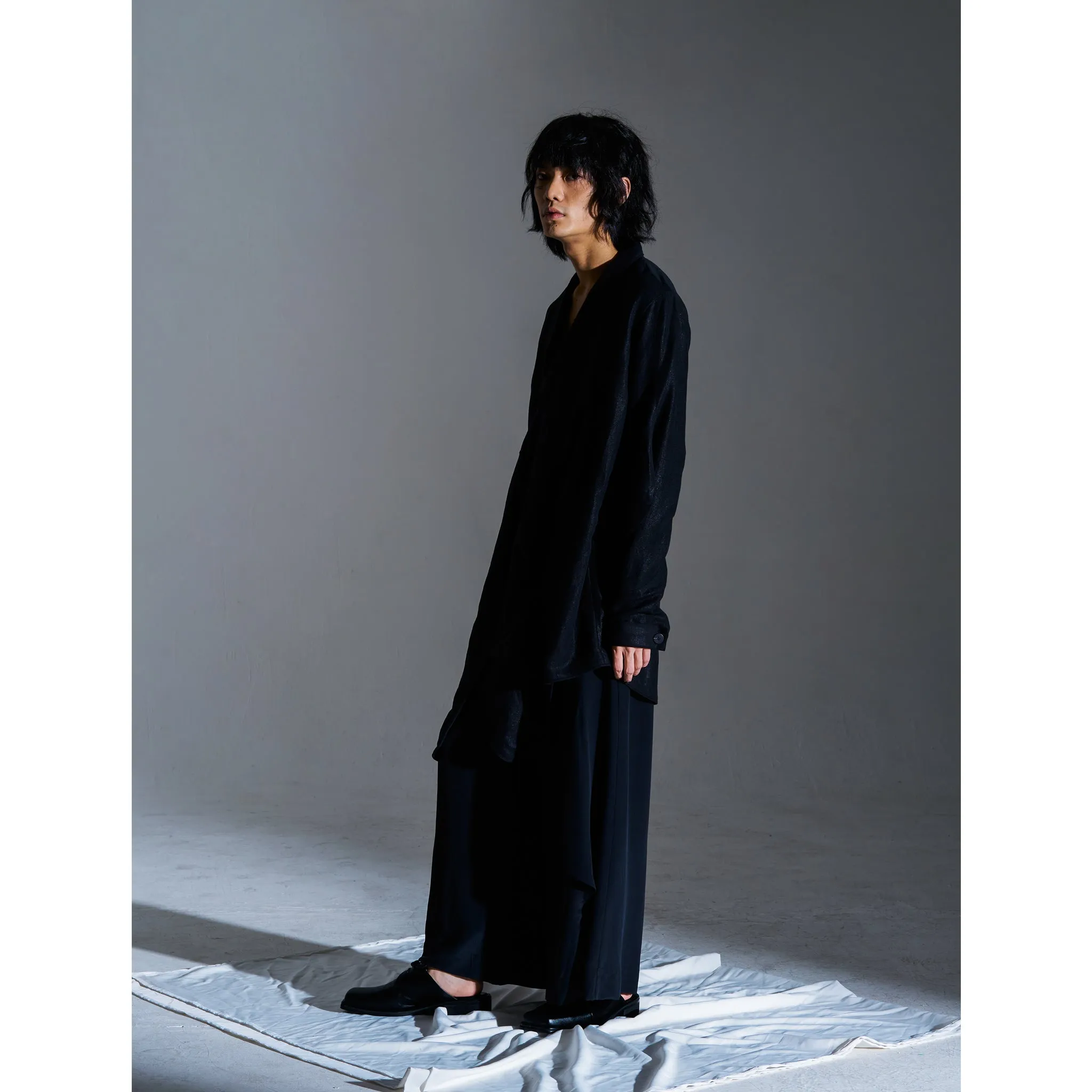 SOUNDWAVE FOIL PRINT LINEN SHIRT