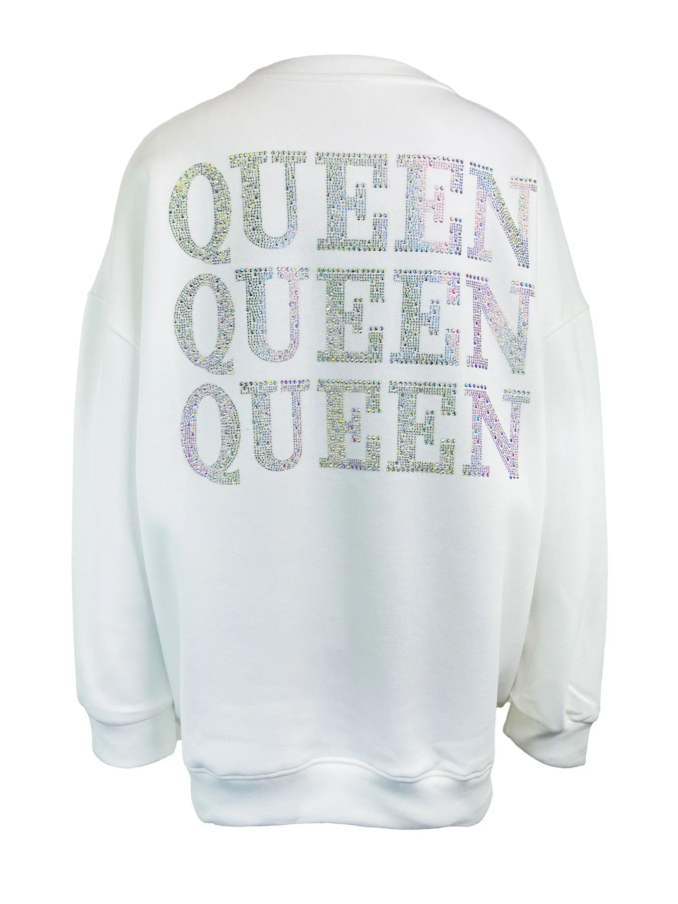 Sweatshirt Queen Strass weiß