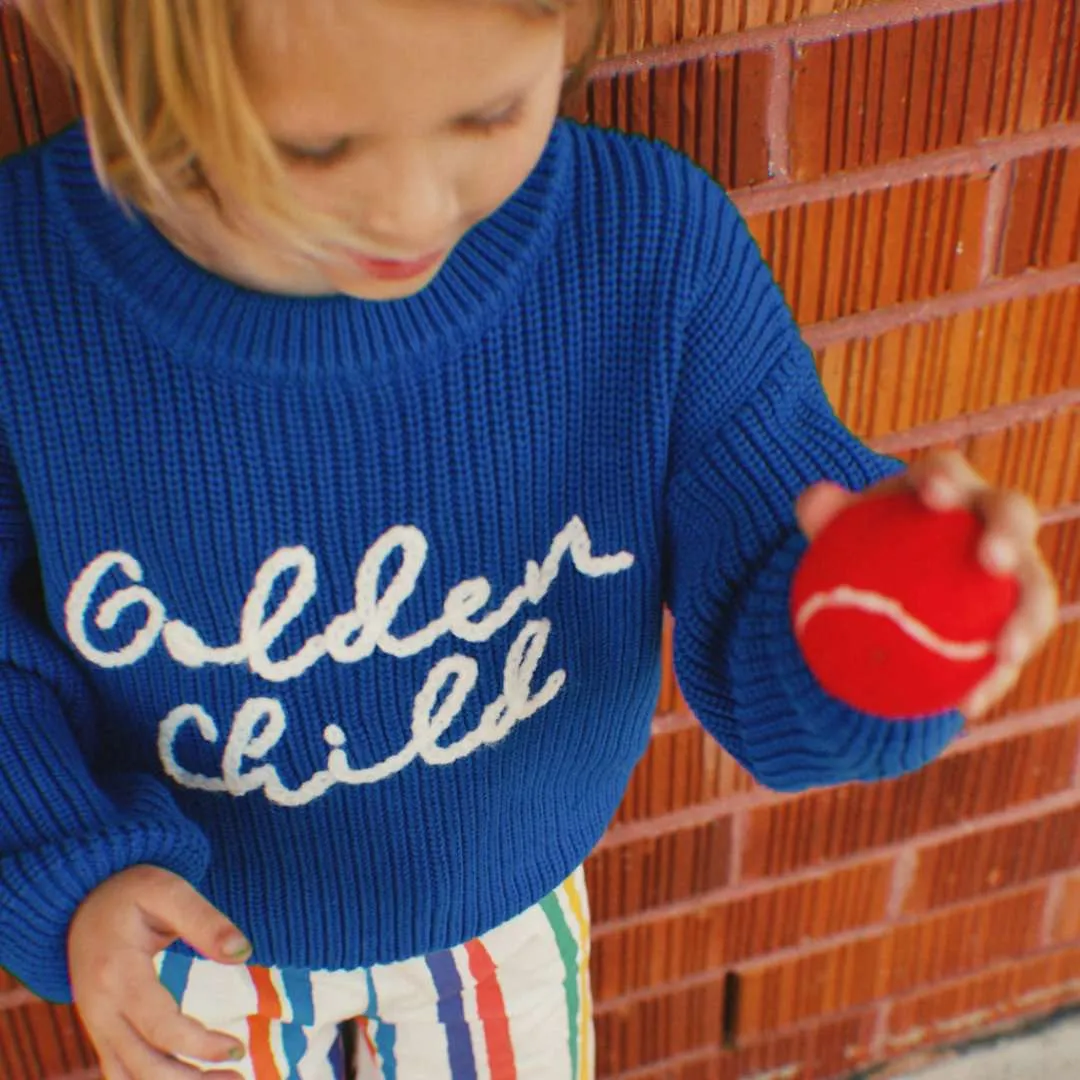 The Golden Child Knit Sweater - Electric