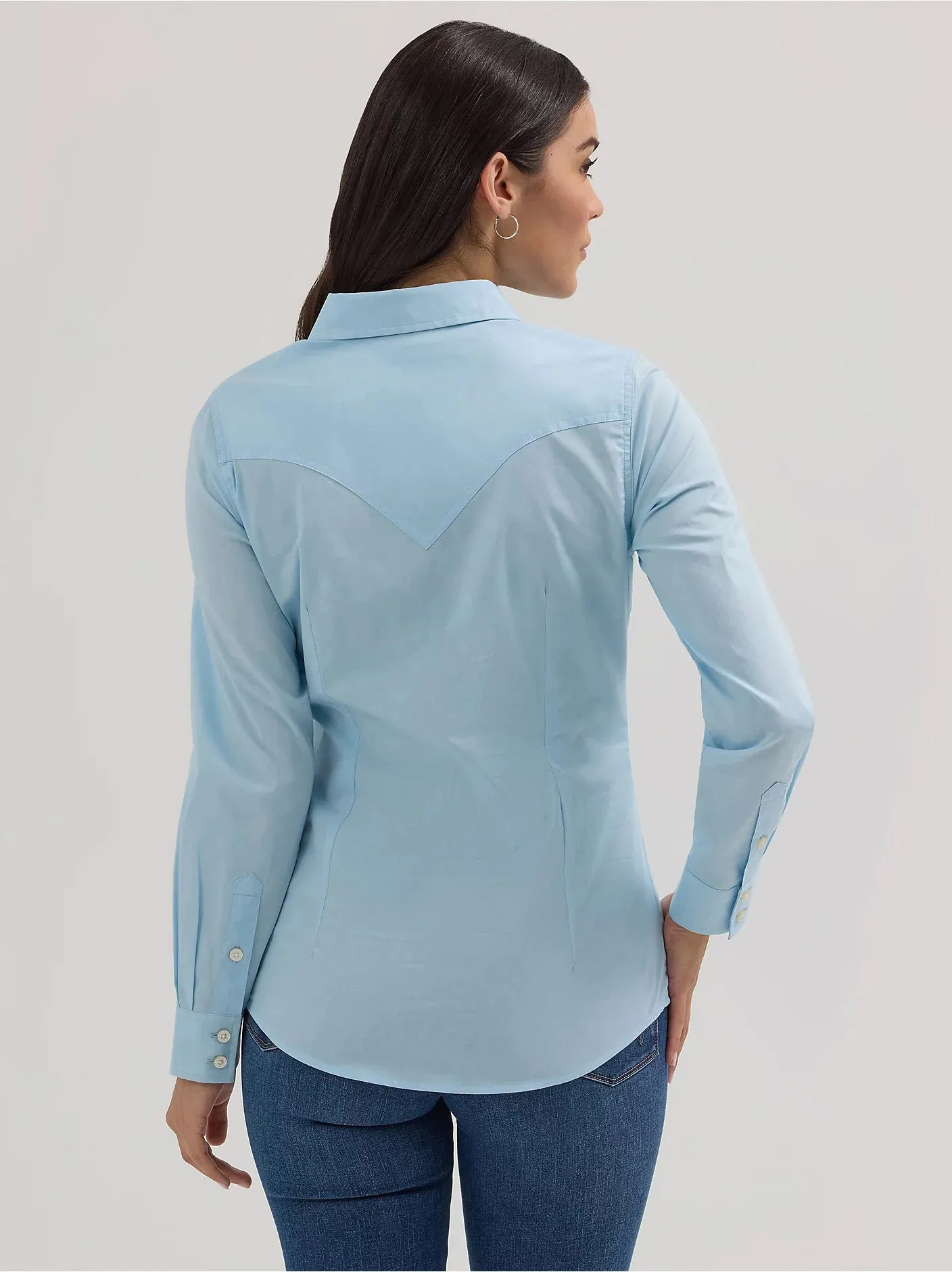 Top Women's (112358015) - Wrangler Retro® Long Sleeve Solid Shirt - Cool Blue