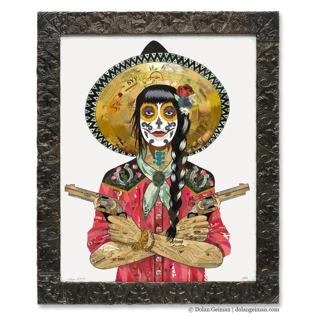 VAQUERA SUDOESTE (LUCKY HORSESHOES) original paper collage