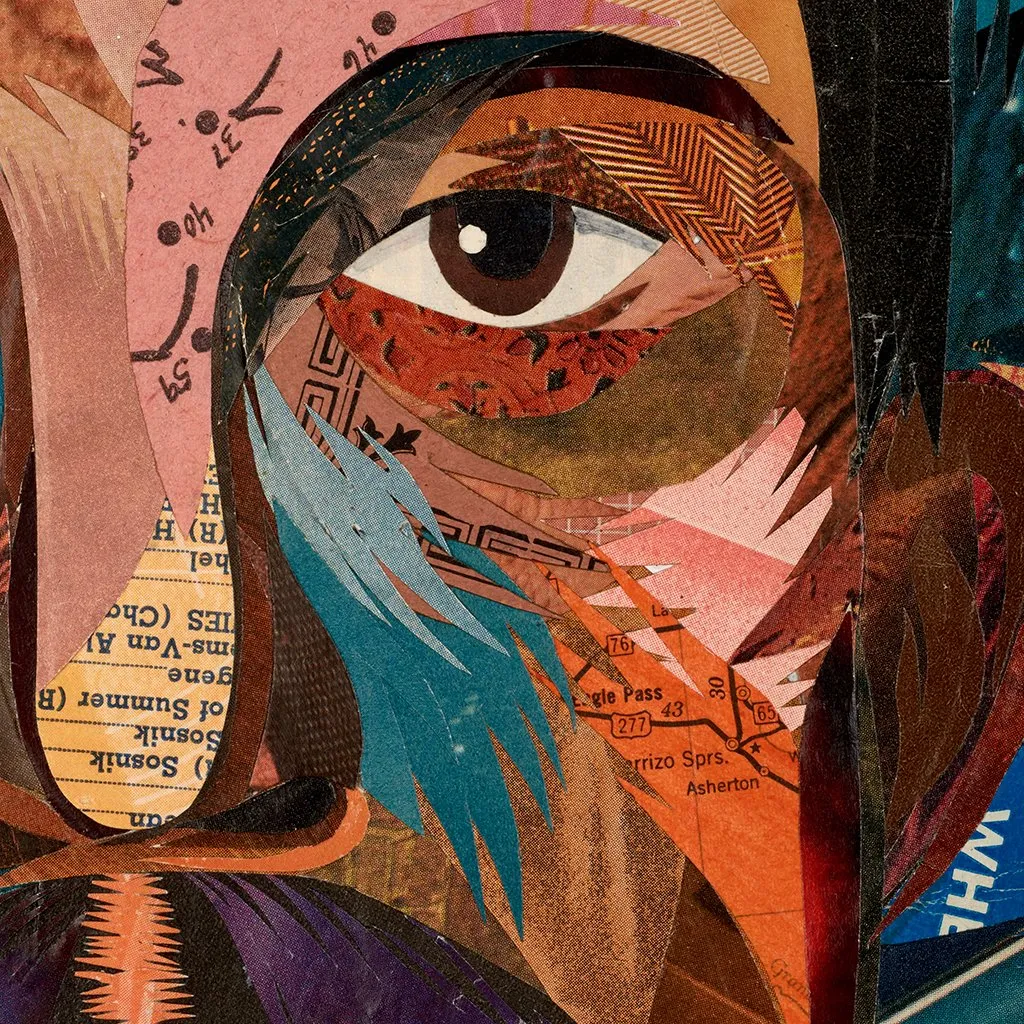 VAQUERO (SKULL) original paper collage