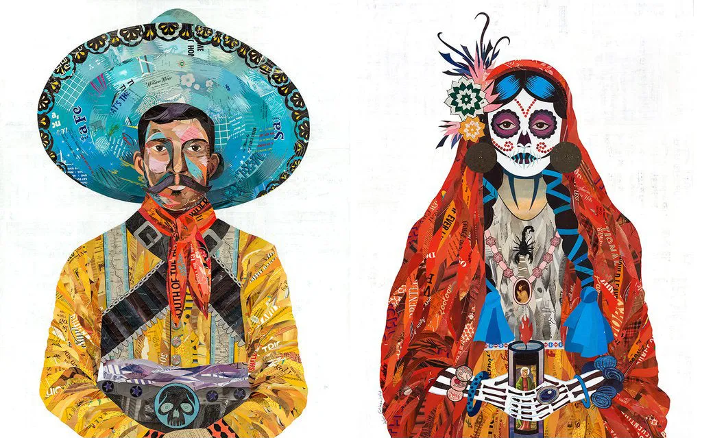 VAQUERO (SKULL) original paper collage