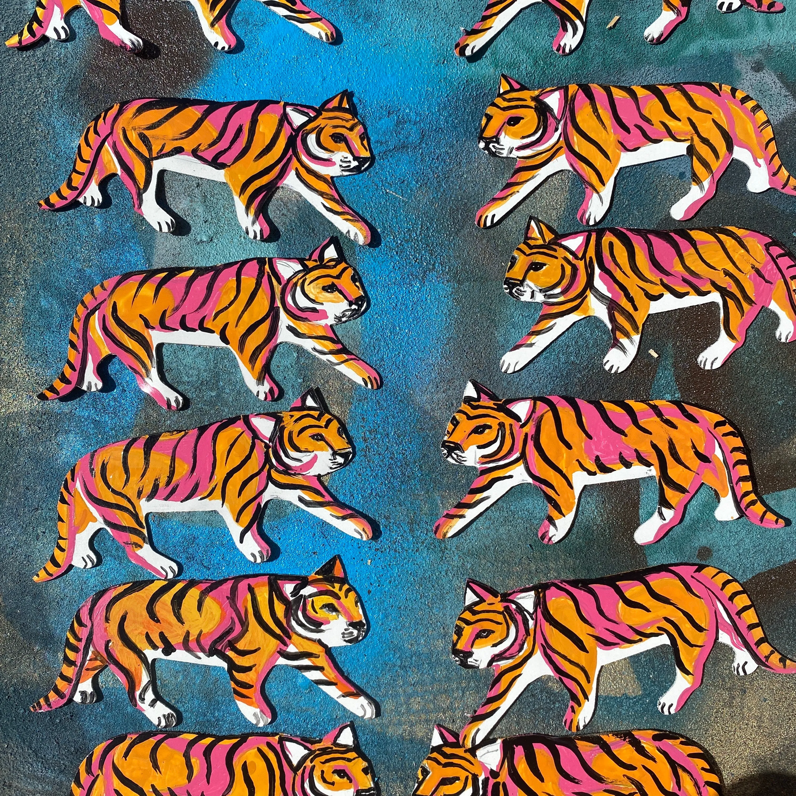 VAQUERO (TIGERS) original metal wall sculpture