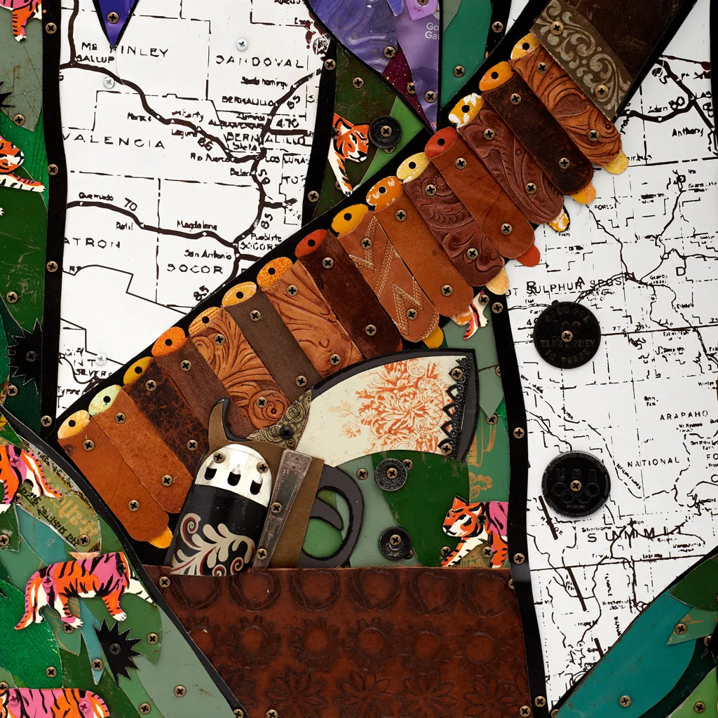 VAQUERO (TIGERS) original metal wall sculpture