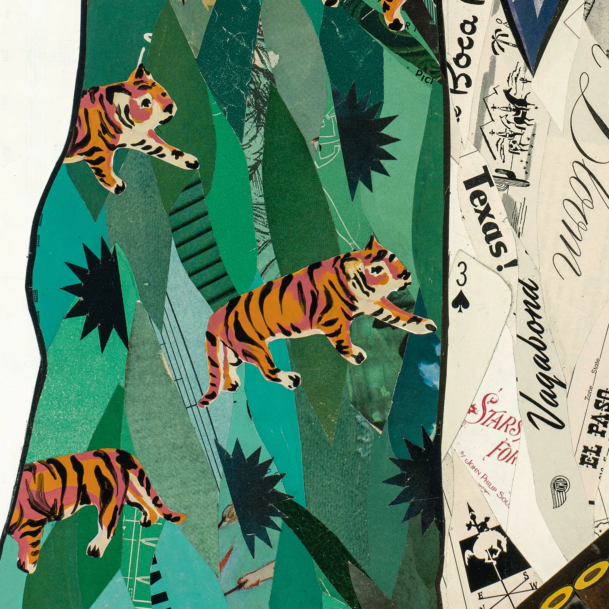VAQUERO (TIGERS) original paper collage