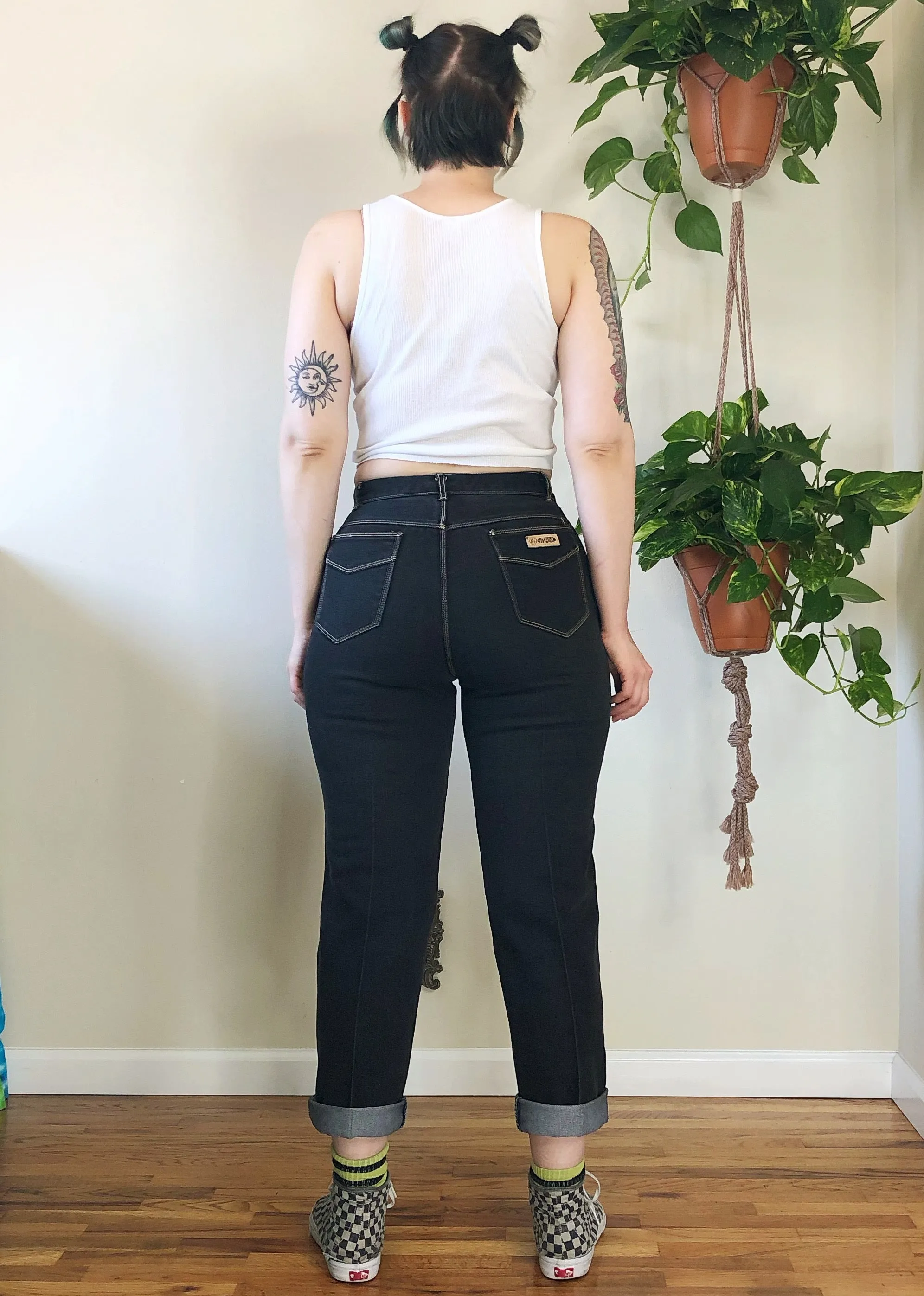 Vintage Gitano Black Jeans with Contrast Stitch - 2X