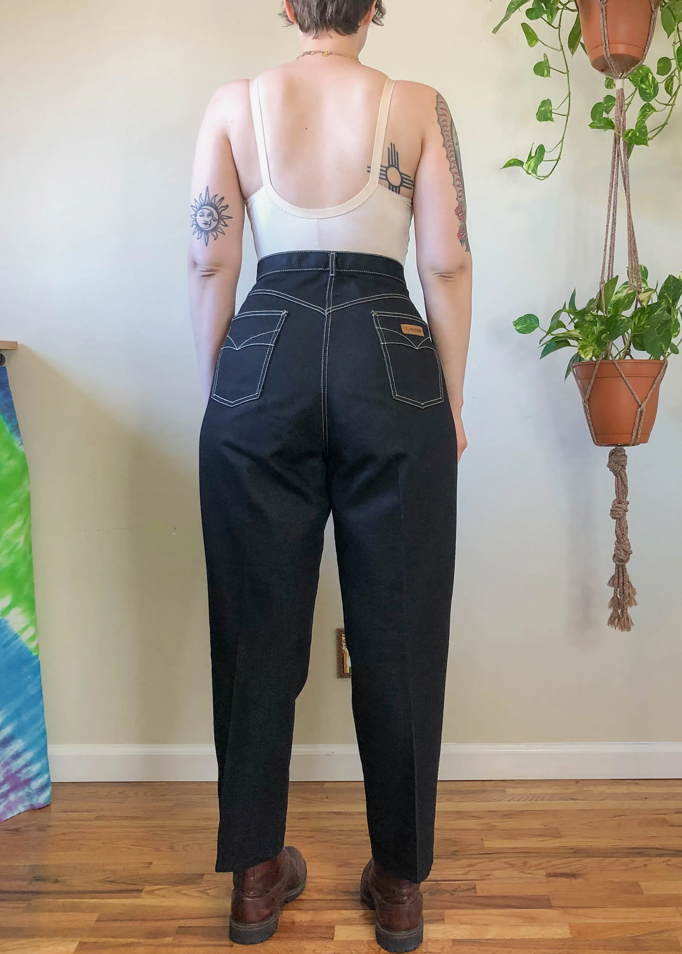 Vintage Gitano Black Jeans with Contrast Stitch - 2X
