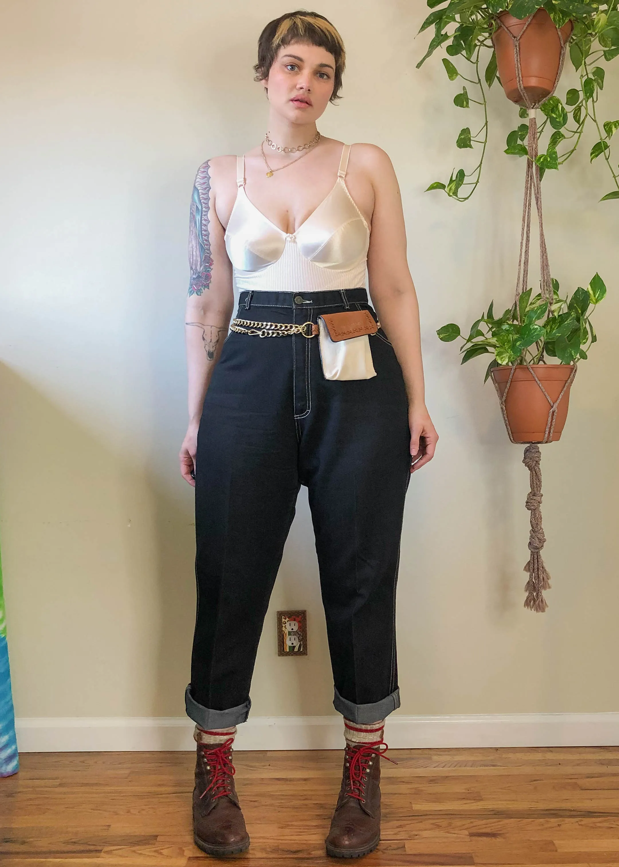 Vintage Gitano Black Jeans with Contrast Stitch - 2X