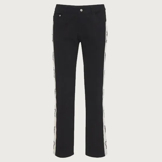 X Realbuy Side Embroidered Pants Black