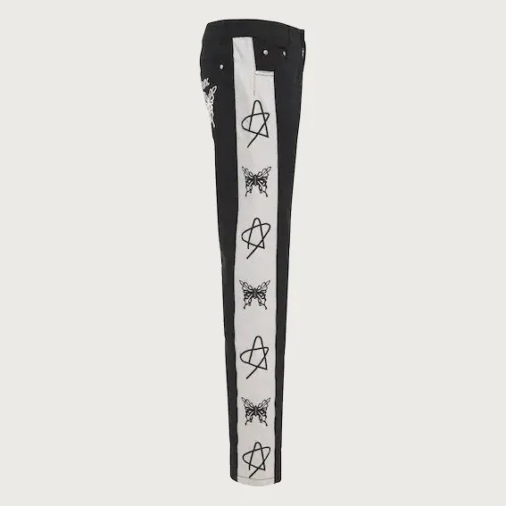 X Realbuy Side Embroidered Pants Black