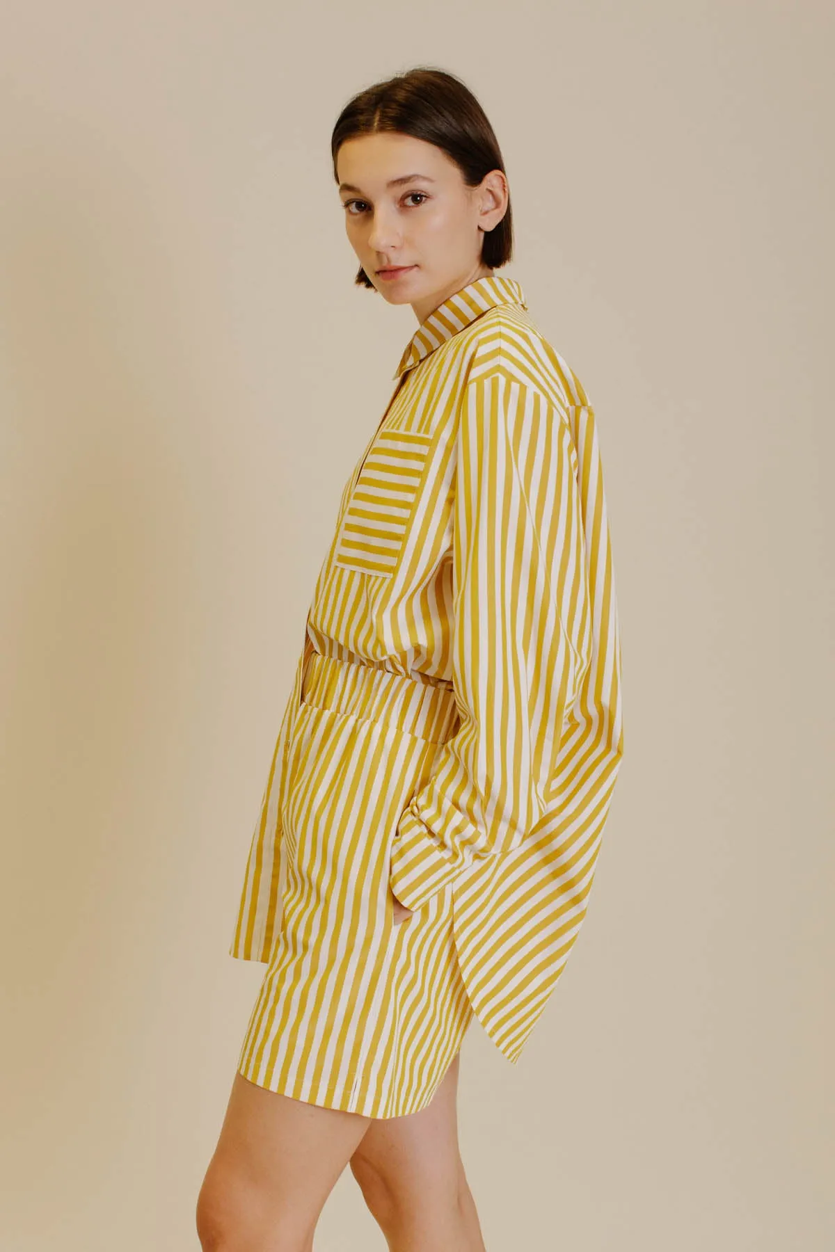 Yellow Striped Shorts