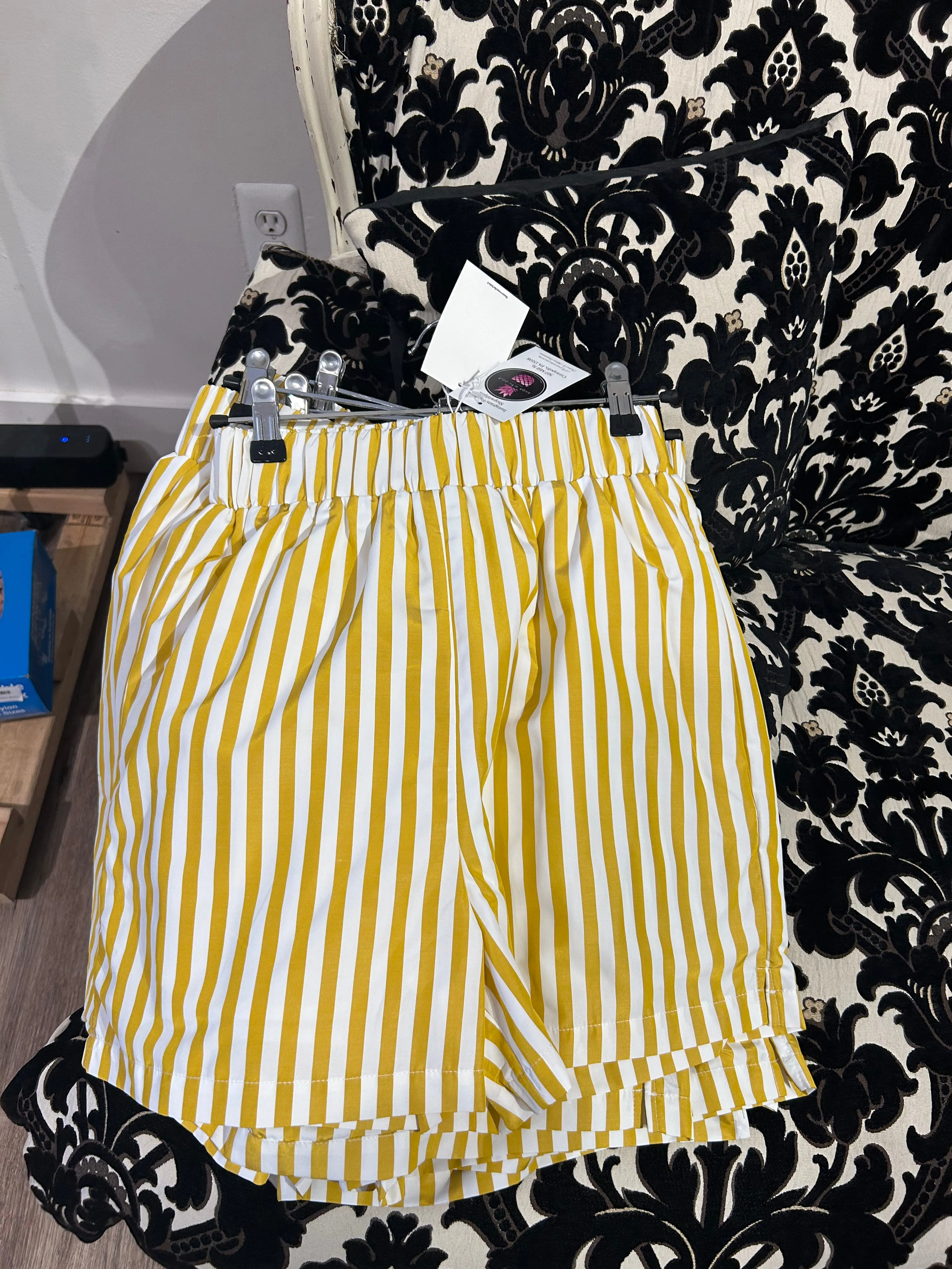 Yellow Striped Shorts
